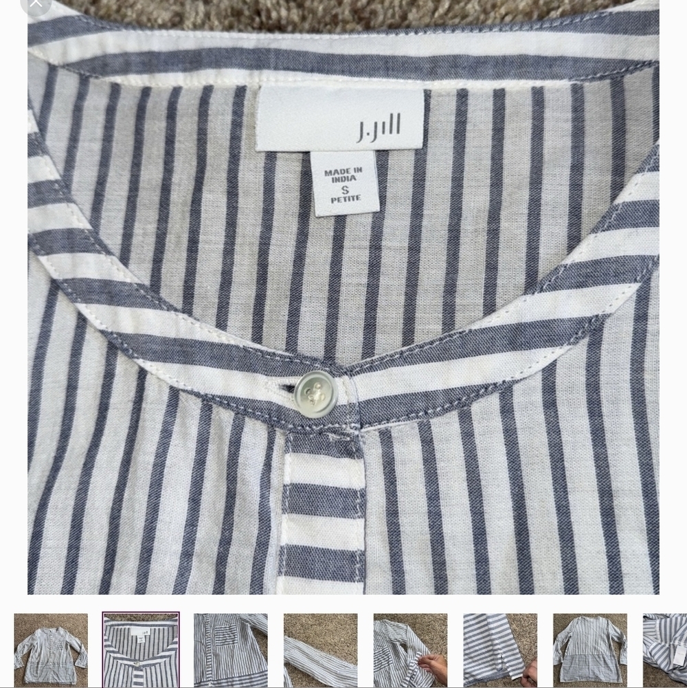 J. Jill 100% cotton blue and white tunic size small petite